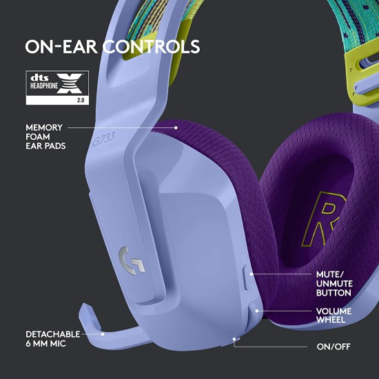 Logitech G733 Lightspeed Wireless Headset (Lilac)